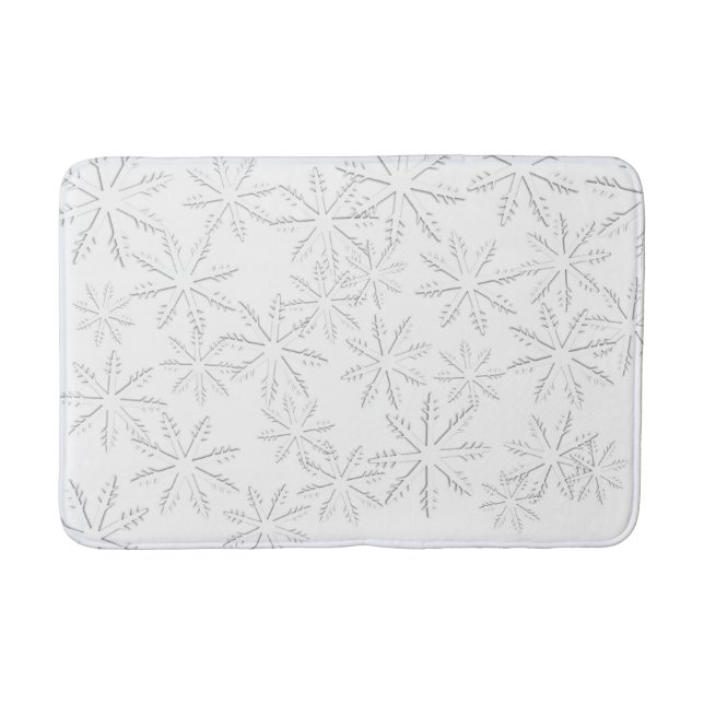 Snowflake  Print Bath Mat (Front)