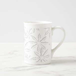 Snowflake  Print Bone China Mug