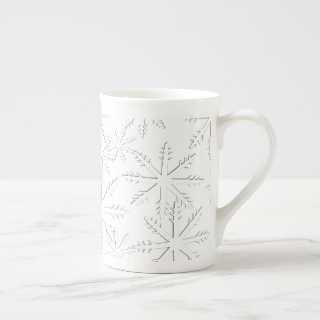 Snowflake  Print Bone China Mug (Right)