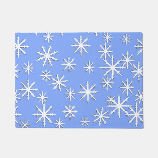 Snowflake  Print Doormat (Front)