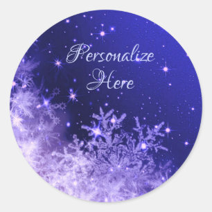 Snowflake purple sparkle sticker