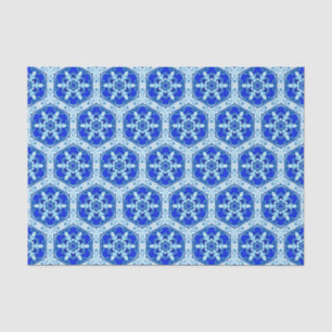 Snowflake Quit Pattern - Cobalt Blue and White  Tissue Paper