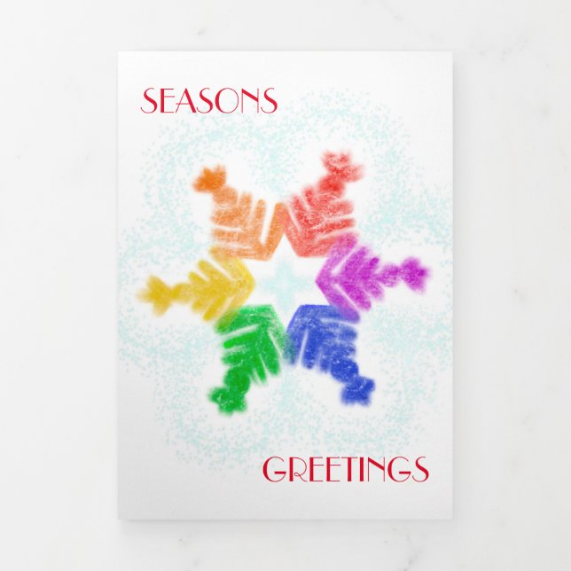 Snowflake Rainbow Holiday Card  (Cover)