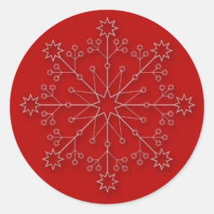 Snowflake red 1 - holiday sticker