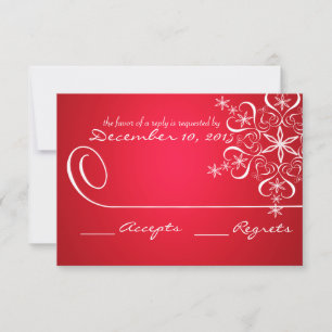 Snowflake Red 2 Elegance Response Card
