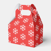 Snowflake Red Christmas Favour Box