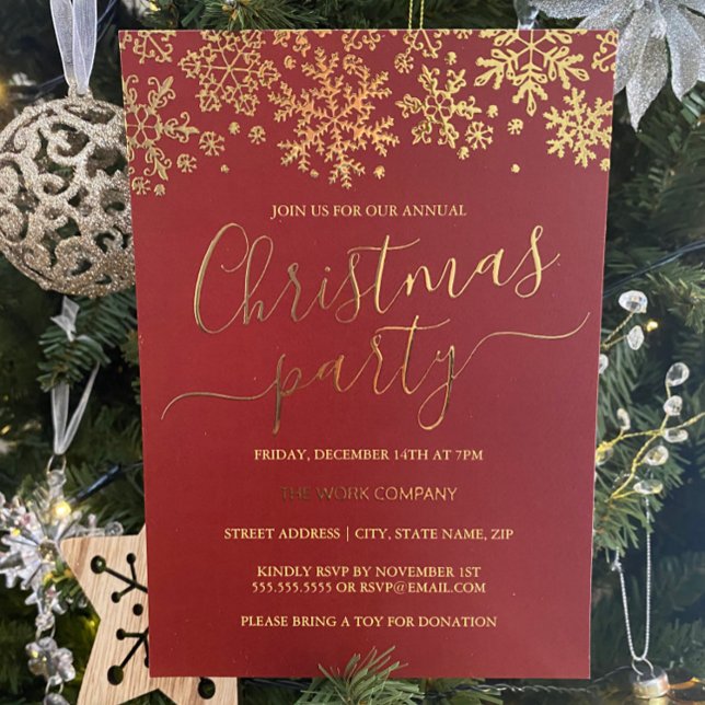 Snowflake Red Corporate Christmas Party  (Creator Uploaded)