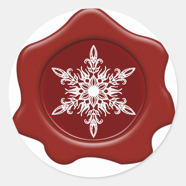 Snowflake Red Wax Seal Stickers (Front)
