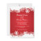 Snowflake red white winter wedding invitation