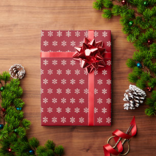 Snowflake Red Wrapping Paper