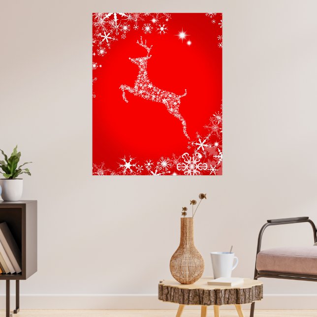 Snowflake Reindeer Poster (Living Room 3)