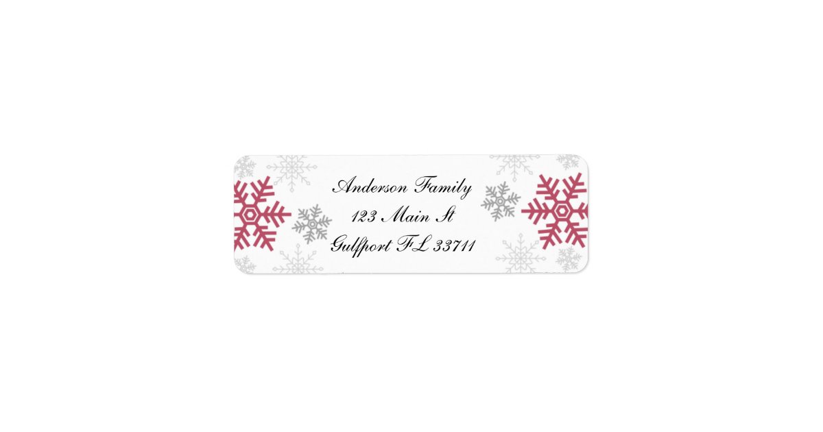 Snowflake Return Address labels Zazzle