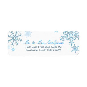 Snowflake Return Address Labels (Malibu Silver)