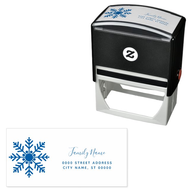 Snowflake Return Address Self-inking Stamp (In Situ)