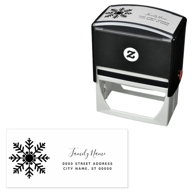 Snowflake Return Address Self-inking Stamp (In Situ)