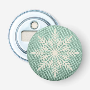 Snowflake rustic embroidery look winter vintage bottle opener