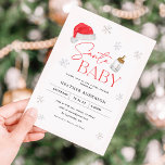 Snowflake Santa Baby Christmas Baby Shower Invitation<br><div class="desc">Snowflake Santa Baby Christmas Baby Shower Invitation</div>