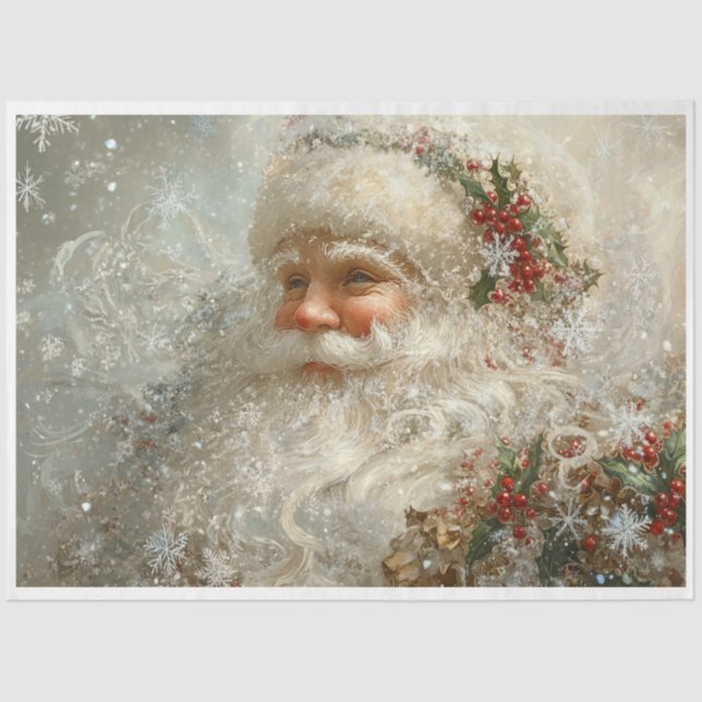 Snowflake Santa Tissue Paper (Front)