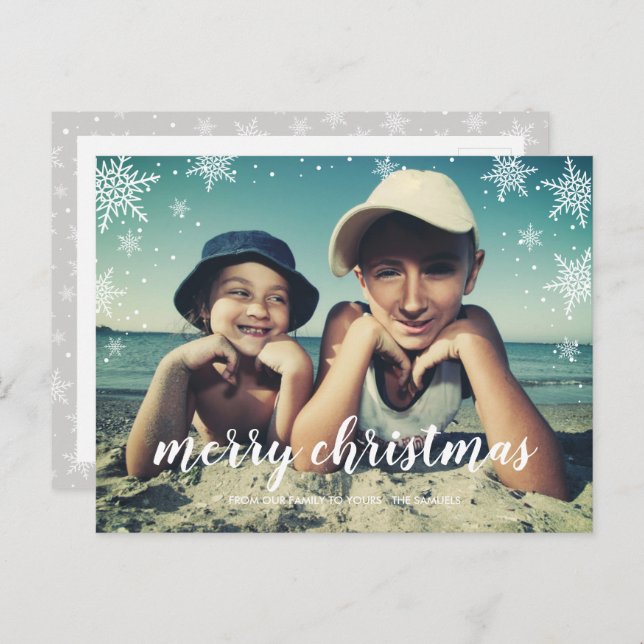 Snowflake Season Christmas Holiday Photo Postcard (Front/Back)