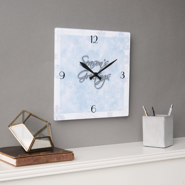 Snowflake Season's Greetings Clock (Office)