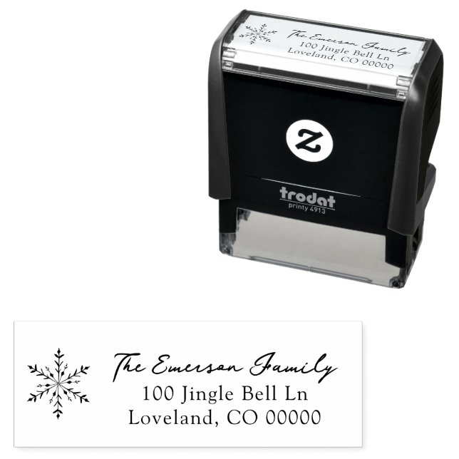 Snowflake Self Inking Rubber Stamp (In Situ)