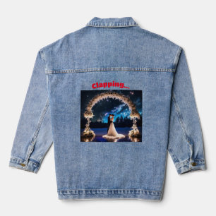 "Snowflake Serenade: Women's Jean with 'Clapping' Denim Jacket