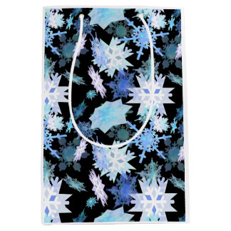 Snowflake Shapes Wrapping Paper Medium Gift Bag