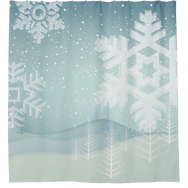 snowflake shower curtain (Front)