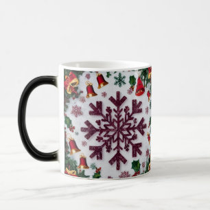 Snowflake Silhouettes Pattern Rustic Christmas Magic Mug