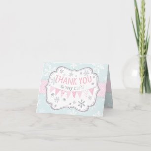 Snowflake Silver Glitter Winter Thank You