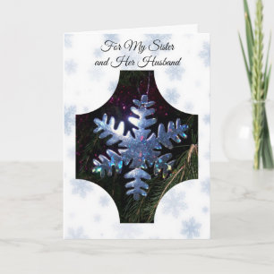 Snowflake Sister and Brother-in-Law Christmas Holiday Card