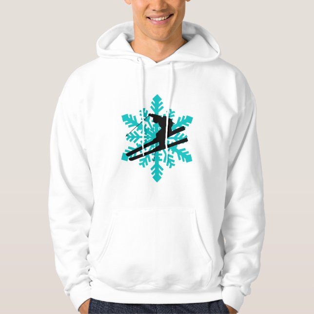 snowflake skiing hoodie (Front)