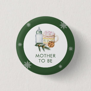 Snowflake S'more Cookie Mother To Be Baby Shower 3 Cm Round Badge