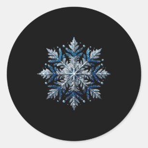 Snowflake Snow Merry Christmas Xmas Family Pajamas Classic Round Sticker
