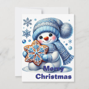 Snowflake Snowman Christmas Card