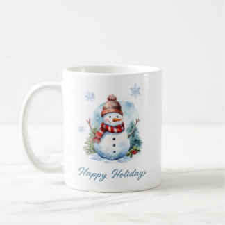 Snowflake Snowman Mug – Custom Winter Gift