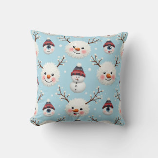 Snowflake Snowman Pillow Cushion
