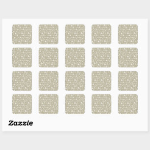 Snowflake Snowstorm In Greige Beige Grey Square Sticker