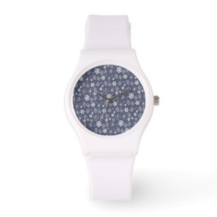 Snowflake Snowstorm In Midnight Blue Watch