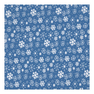Snowflake Snowstorm With Sky Blue Background Photo Print