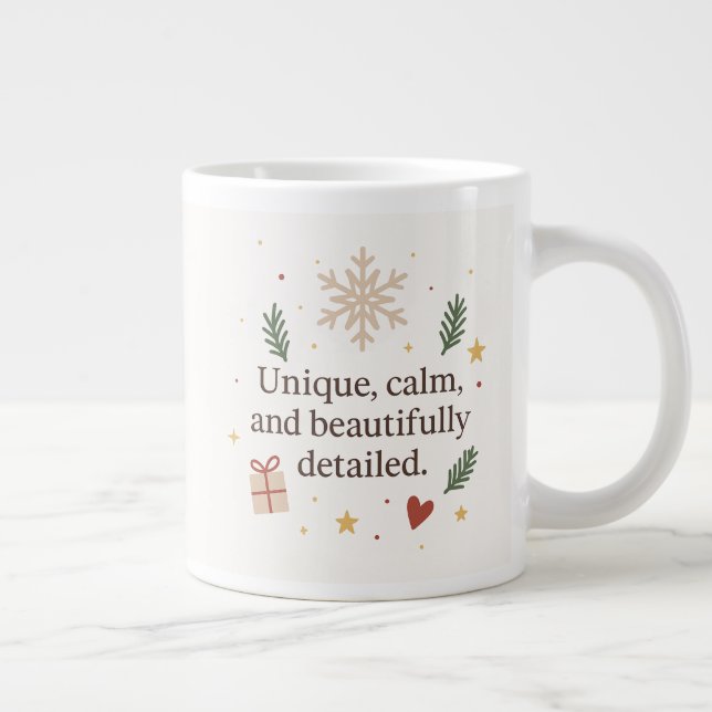 Snowflake Soul | Unique, Calm, and Beautifully Det Large Coffee Mug (Right)