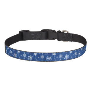 Snowflake Sparkle Blue Dog Collar