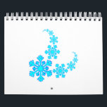 Snowflake Spiral Calendar<br><div class="desc">A giant snowflake silhouette with a background of spiralling flakes set over a white background</div>