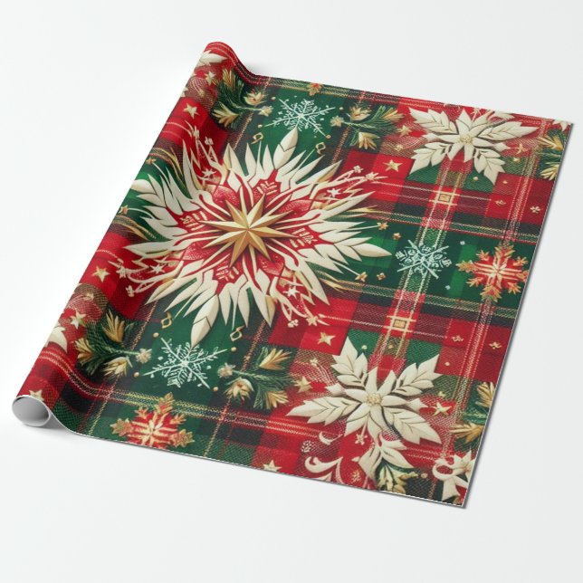 Snowflake Splendour Wrapping Paper (Unrolled)