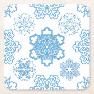 Snowflake Square Paper Coaster