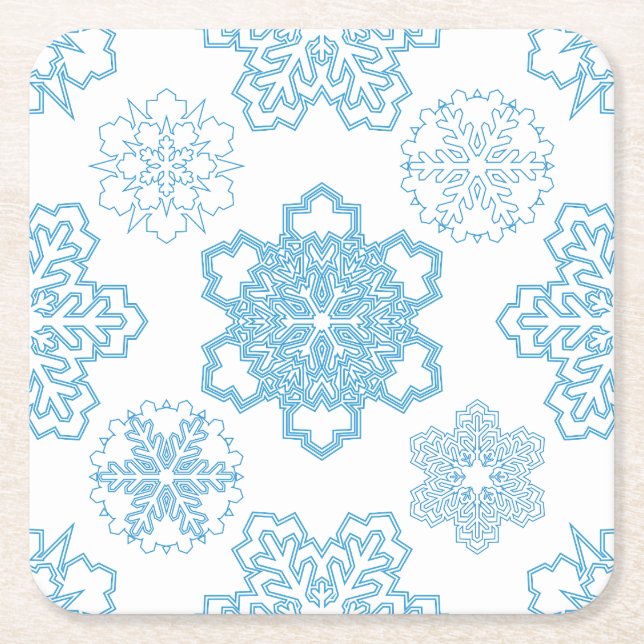 Snowflake Square Paper Coaster (Front)