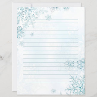 Snowflake stationery, wintery stationery
