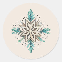 Snowflake Stickers, Holiday, Christmas, Blue