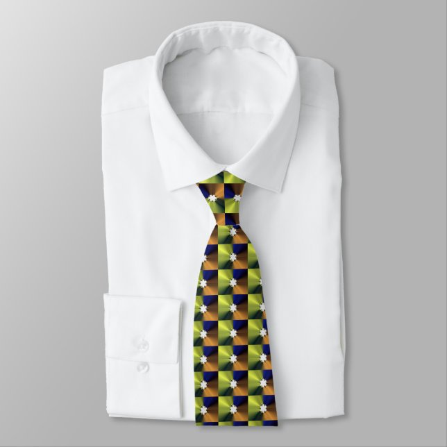 Snowflake Streamers Fractal Design Gold Tie (Tied)