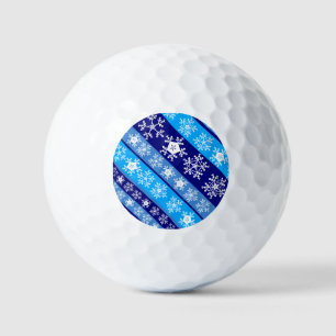 Snowflake Stripes Blue Golf Balls